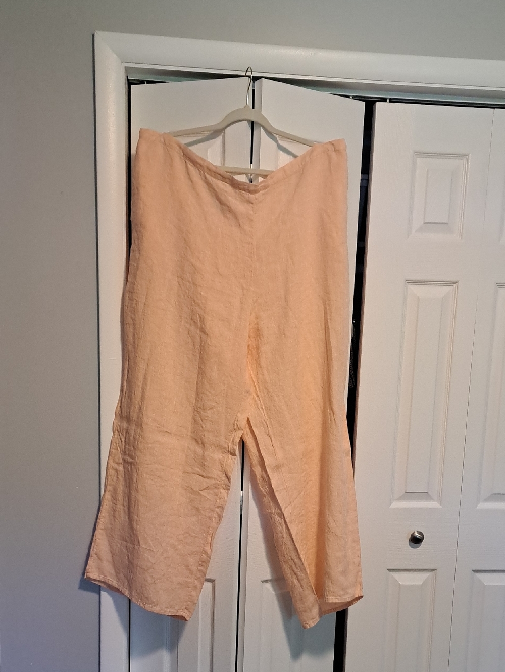 Flax Peach Linen Pants, 2G, NWOT